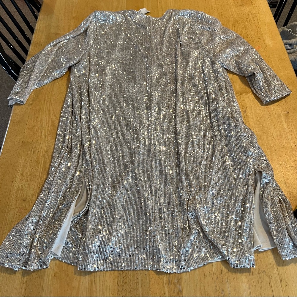Silver Sequin Women's Sweater - Picture 7 of 8